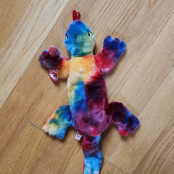 NWT Ty Beanie Buddies Collection "Lizzy" The Multicolored Lizzard Stuffed Animal - Picture 5 of 16
